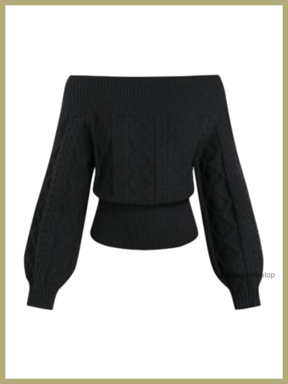 Off The Shoulder Ribbed Knit Pullover Sweater Long Sleeve Slouchy